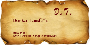 Dunka Tamás névjegykártya