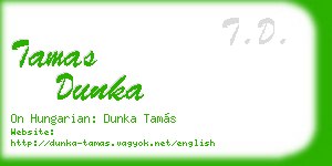 tamas dunka business card